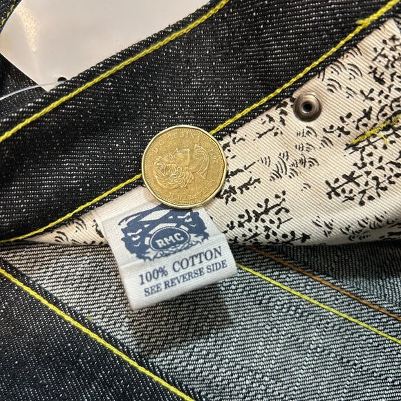 RMC Jorts – Dragon Embroidery Size 36-38 Deadstock Y2K Japanese Denim - Picture 4 of 4